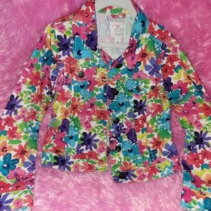 Floral denim jacket